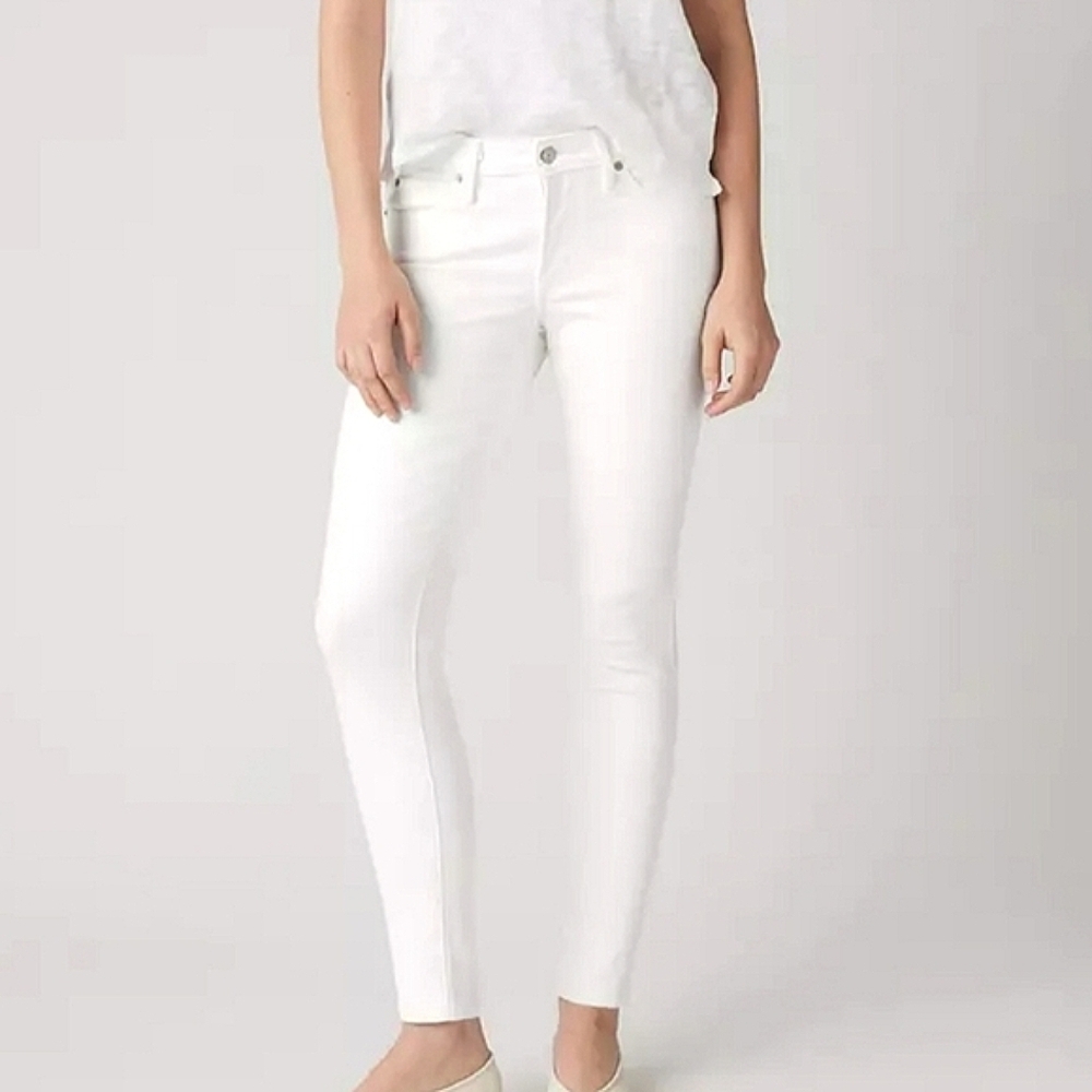 Y2K Levi's 711 Mid Rise Skinny Ankle Jeans Stretch Capris Crisp White Size 26